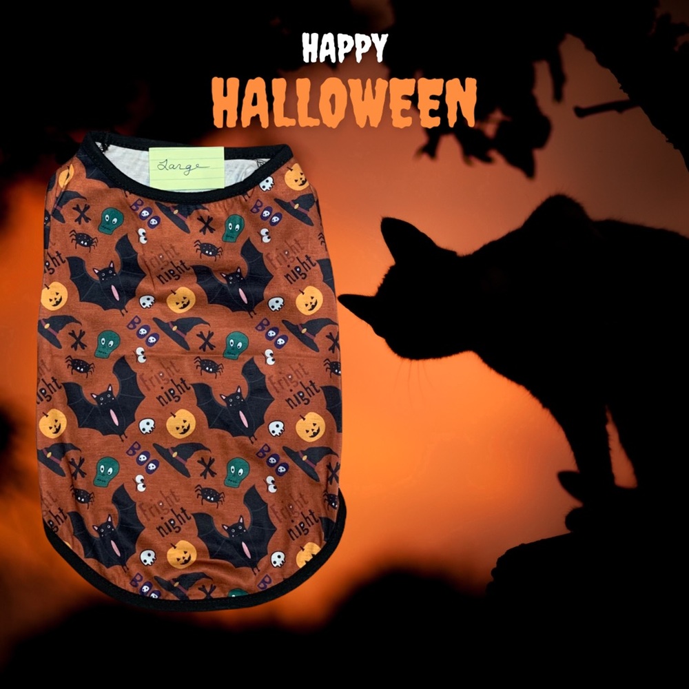 Large Pet Fright Night Halloween Tee